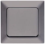 Eurolamp Recessed Electrical Lighting Wall Switch with Frame Basic Medium Aller Retour Smoked 152-12305