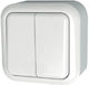 Geyer IP20 External Electrical Lighting Wall Switch with Frame Basic White