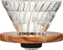 Hario V60 Olive Wood 02 Капкомер за кафе Стъкло Прозрачен 120x120x95мм Hario V60 Olive Wood 02 Капкомер за кафе Стъкло Прозрачен 120x120x95мм