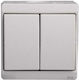 Schneider Electric Mureva Styl Waterproof Wall-mounted Double Switch with White Frame