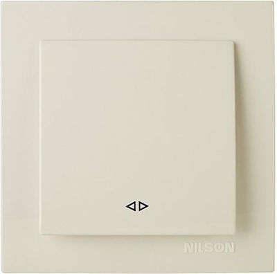 Geyer Nilson Recessed Electrical Rolling Shutters Wall Switch with Frame Basic Medium Aller Retour Beige