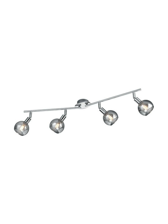 Trio Lighting Brest Spot with 4 Lights and with Socket E14 in Silver Color