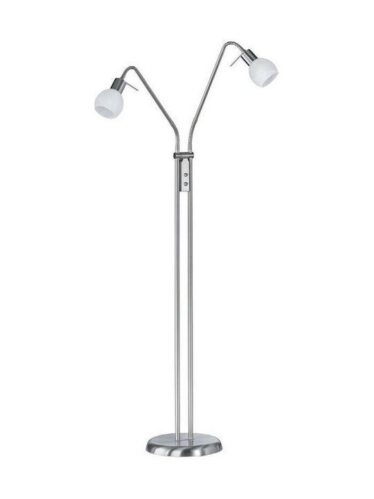 Trio Lighting Antibes Floor Lamp H125xW55cm. with Socket for Bulb E14 Silver