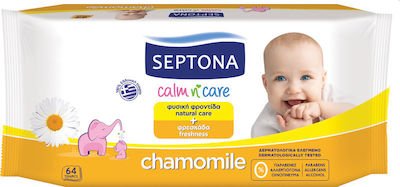 Septona Calm N' Care Chamomile fără Alcool & Parabeni cu Mușețel 64buc