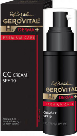 Gerovital Derma+ Premium Care CC Крем за лице Дневен с SPF10 за Хидратация и Против стареене 30мл