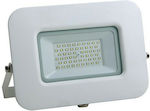Eurolamp Στεγανός Προβολέας IP65 Ισχύος 50W με Ψυχρό Λευκό Φως σε Λευκό χρώμα 147-69328