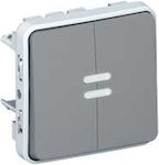 Legrand Plexo 0695 Recessed Electrical Lighting Wall Switch no Frame Basic Aller Retour Illuminated Gray