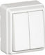 Efapel Wall-mounted Double Switch with White Frame