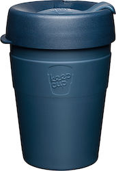 Keep Cup Spruce Glas Thermosflasche Rostfreier Stahl Blau mit Stroh