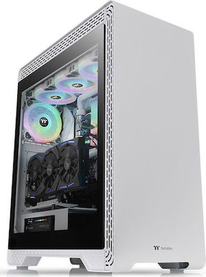 Thermaltake S500 Tempered Glass Snow Edition Gaming Midi Tower Κουτί Υπολογιστή με Πλαϊνό Παράθυρο Λευκό