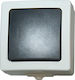 Kopp Waterproof Wall-Mounted Single Switch with Gray Frame