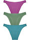 Βαμβακερά Women's Slip 3Pack Purple/Olive/Petrol