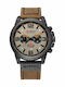 Curren Men's Watch 47mm Chronograph Battery with Leather Strap Beige/Brown