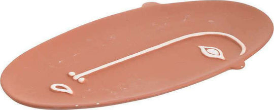 Inart Dekorative Platte Oval Keramik Rosa 1Stück 35x20x2cm