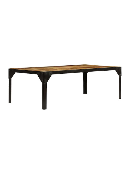 Rectangular Coffee Table from Solid Wood Brown L110xW55xH35cm.