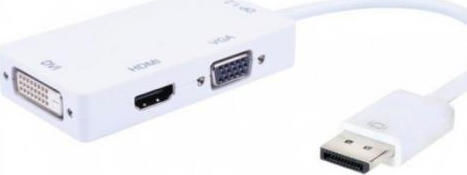 Techly Μετατροπέας DisplayPort male σε DVI-D / HDMI / VGA female Λευκό 1τμχ IADAP DP-COMBOF2