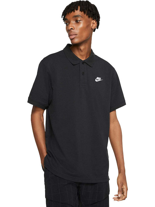Sportswear Club Essentials Polo Athletic Short Sleeve Black Blouse