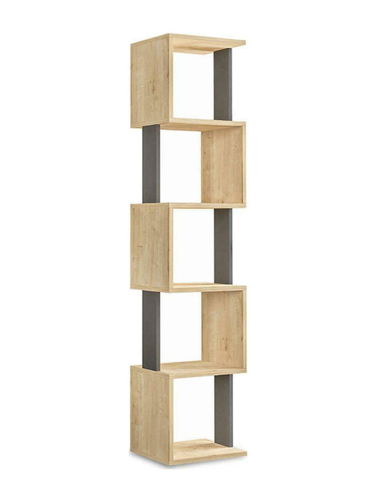 Bookcase Floor Piri Light Oak - Charcoal 35x30x161cm