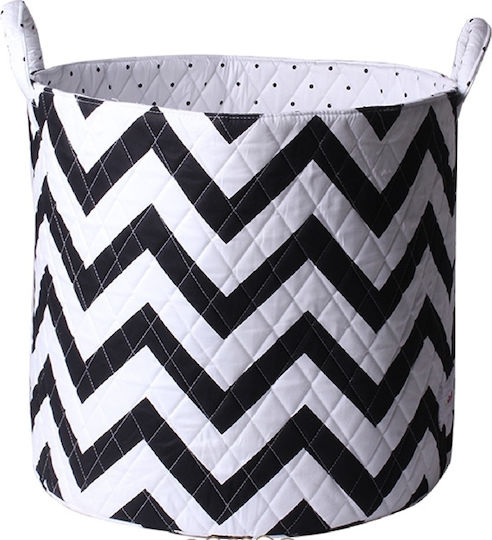 Minene Children's Storage Basket made of Fabric Zig Zag White 1pcs
