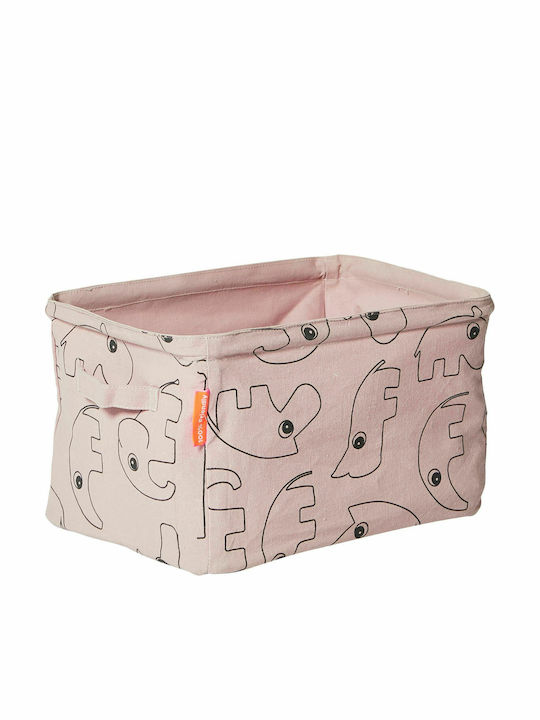 Done by Deer Kids Fabric Toy Storage Basket Contour Pink 35x25x22cm