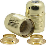 Elvhx Stromstecker mit Steckdosenbuchse E27 in Gold Farbe EL427911