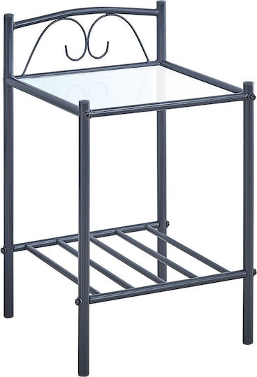 Rado Μεταλλικό με Γυάλινη Επιφάνεια Μαύρο 40x40x64cm Ε8013,1