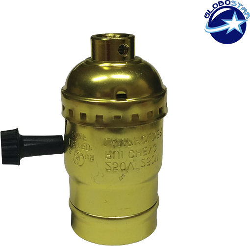 GloboStar Socket Extension for Socket E27 in Gold color Set 1pcs 90016