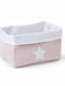 Childhome Children's Storage Basket made of Fabric Canvas Star Pink 32x20x20cm 1pcs