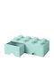 Lego Kids Plastic Toy Storage Box 8 Knobs Turquoise 50x25x17cm