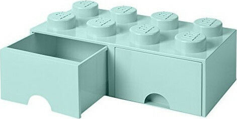 LEGO Children's Storage Box made of Plastic 8 Knobs Turquoise 50x25x17cm 1pcs