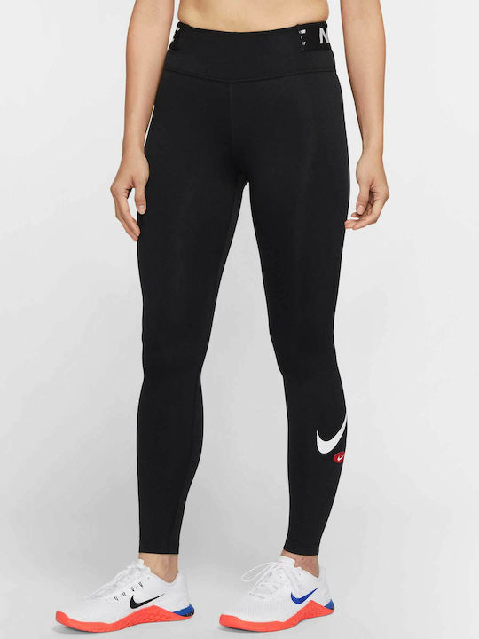 Nike Dri-Fit One Training Γυναικείο Μακρύ Κολάν Ψηλόμεσο Μαύρο