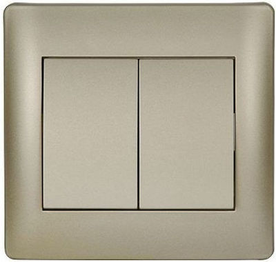 Elmark Rhyme Recessed Electrical Lighting Wall Switch no Frame Basic Aller Retour Gold