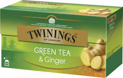 Twinings Πράσινο Τσάι 25 Φακελάκια με Άρωμα Ginger