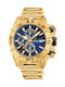 Festina Herrenuhr 48mm Chronograph Batterie mit Gold Rostfreien Stahlarmband