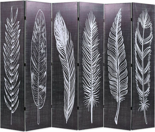 vidaXL Canvas Room Divider with 6 Panels 228x170cm