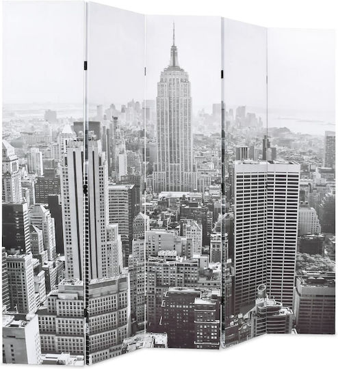vidaXL Canvas Room Divider with 5 Panels 200x170cm