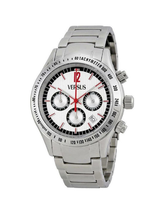 Versus by Versace Watch Chronograph Battery with Silver Metal Bracelet