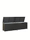 vidaXL Außenlagerbox Rattan Schwarz L200xB50xH60cm