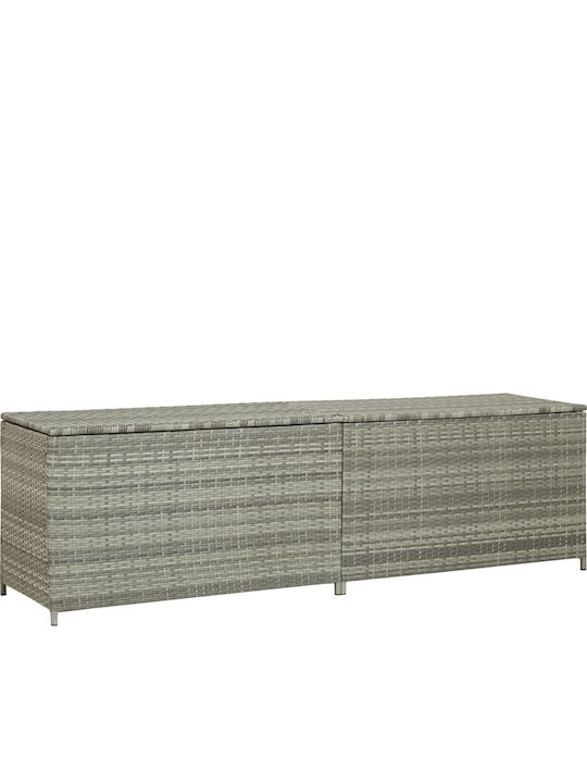 vidaXL Außenlagerbox Rattan Gray L200xB50xH60cm