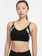 Nike Dri-Fit Indy Light-Support Logo Γυναικείο Αθλητικό Μπουστάκι Μαύρο με Αφαιρούμενη Ενίσχυση
