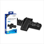 Dobe PS4 Pro Multi-functional Charging & Cooling Stand Stație de încărcare pentru 2 controllere PS4 Negru