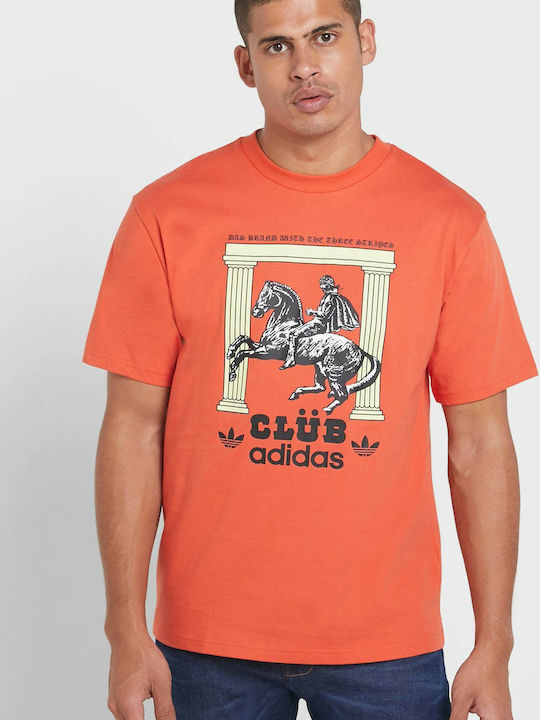 Adidas Club Pillars Ανδρικό Tshirt Πορτοκαλί με Στάμπα FM1452 Skroutz.gr