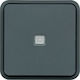 Hager Cubyko Waterproof Recessed Double Wall Switch Without Frame Aller Retour Gray