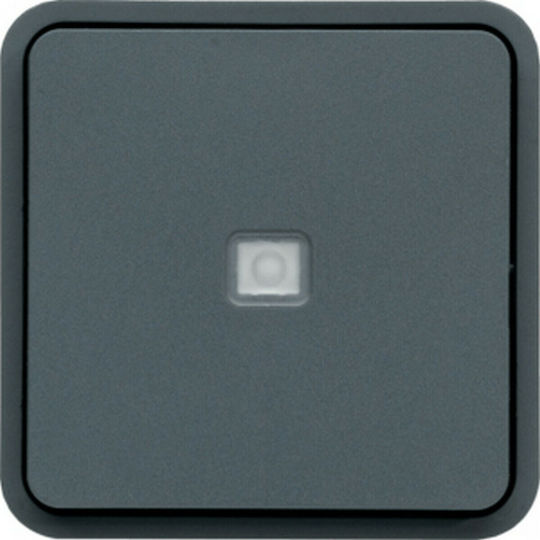 Hager Cubyko Waterproof Recessed Double Wall Switch Without Frame Aller Retour Gray