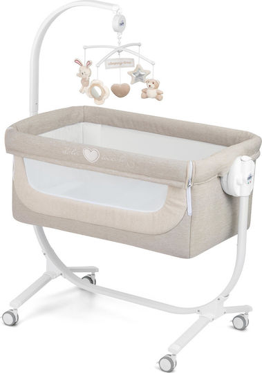 Cam Cradle Cullami with Mattress, Side Opening, and Wheels Beige