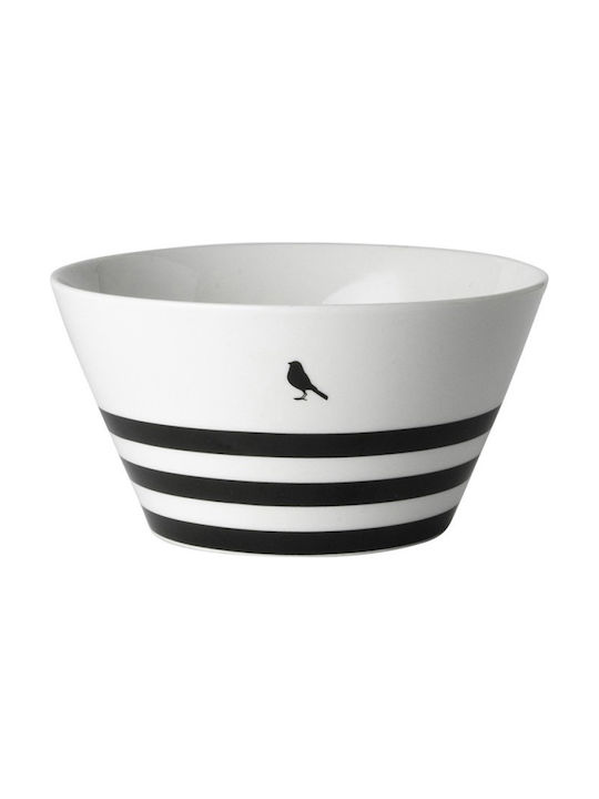 Dutch Rose Stripe Cereal Serving Bowl Round made of Porcelain White with Diameter 14cm