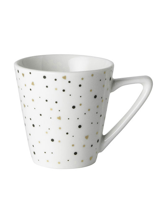 Dutch Rose Sparkling White Espresso Porcelain Cup White 120ml