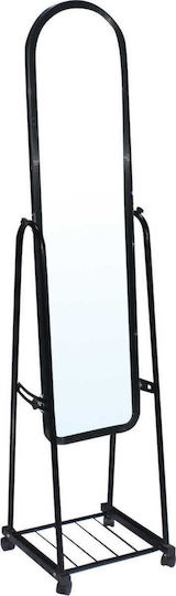 Woodwell Rolland Arched Floor Mirror With Black Metal Frame 160x43cm