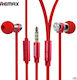 Remax RM-565i In-ear Handsfree με Βύσμα 3.5mm Κόκκινο