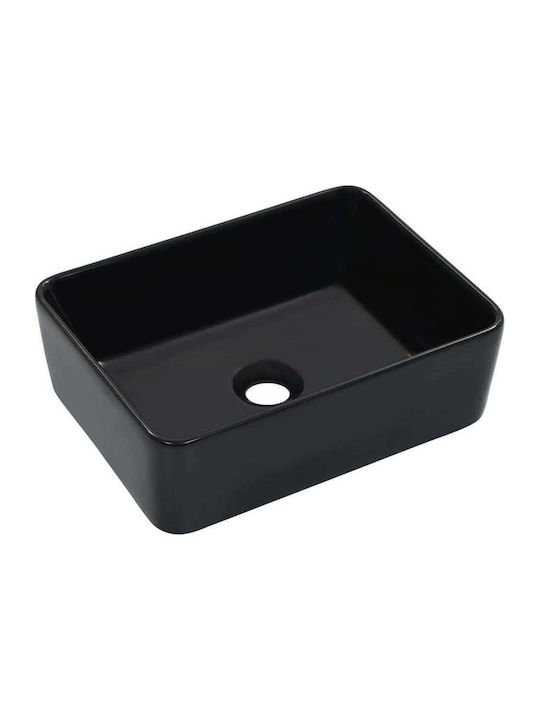 vidaXL Ceramic Vessel Sink 40x30cm Black